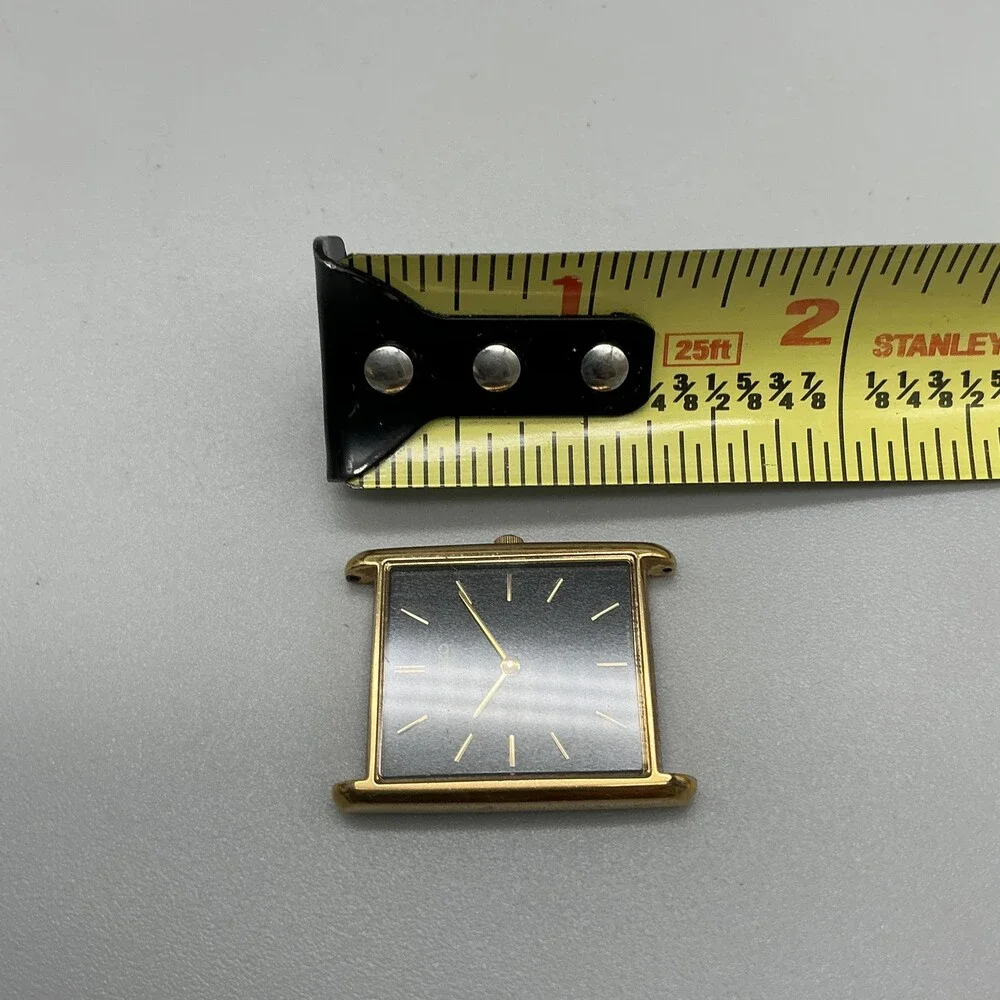 Vintage Seiko V700-5K30 Womens Watch 20mm Black Gold Tone For Parts Not Running